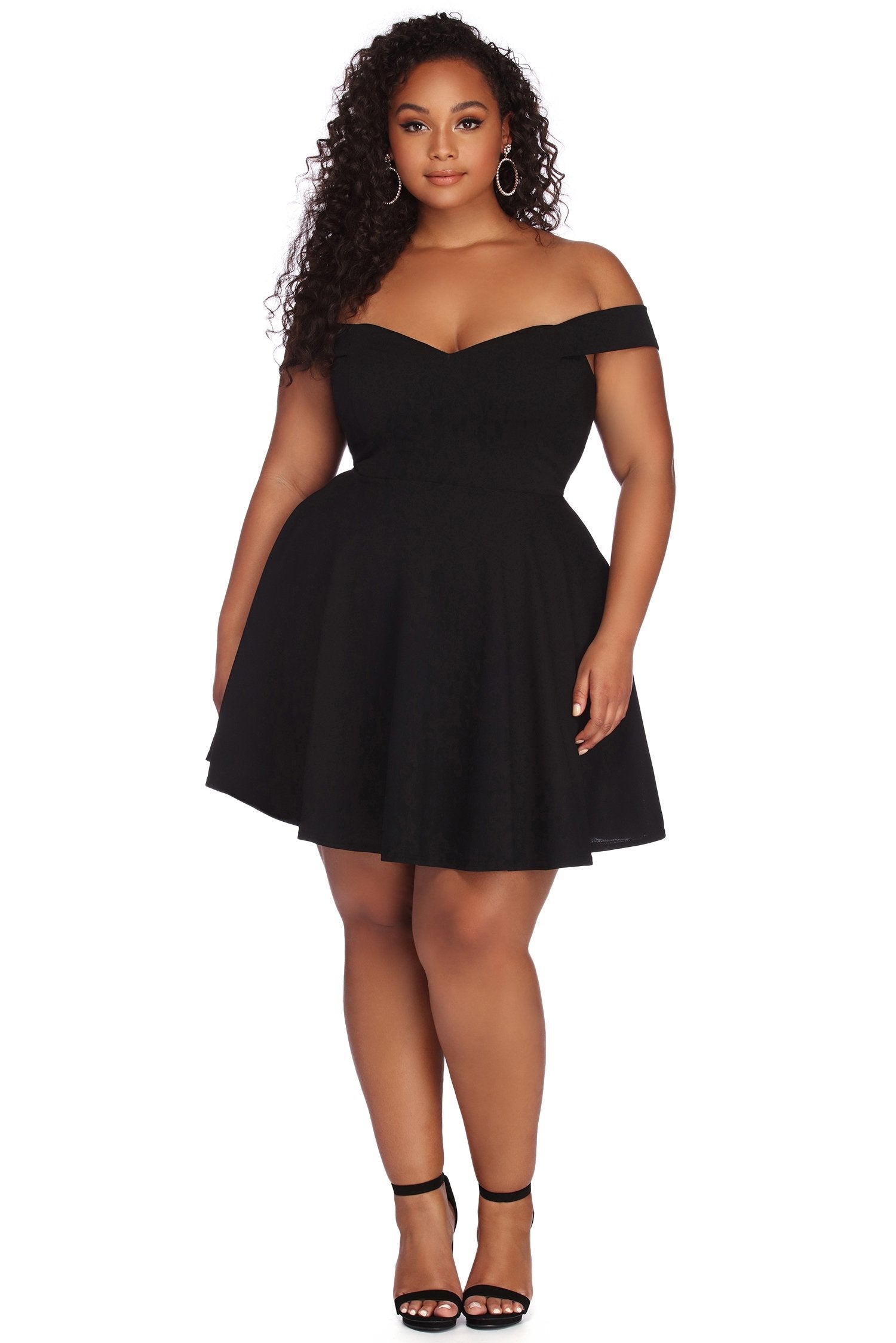 Plus Charming Sweetheart Skater Dress