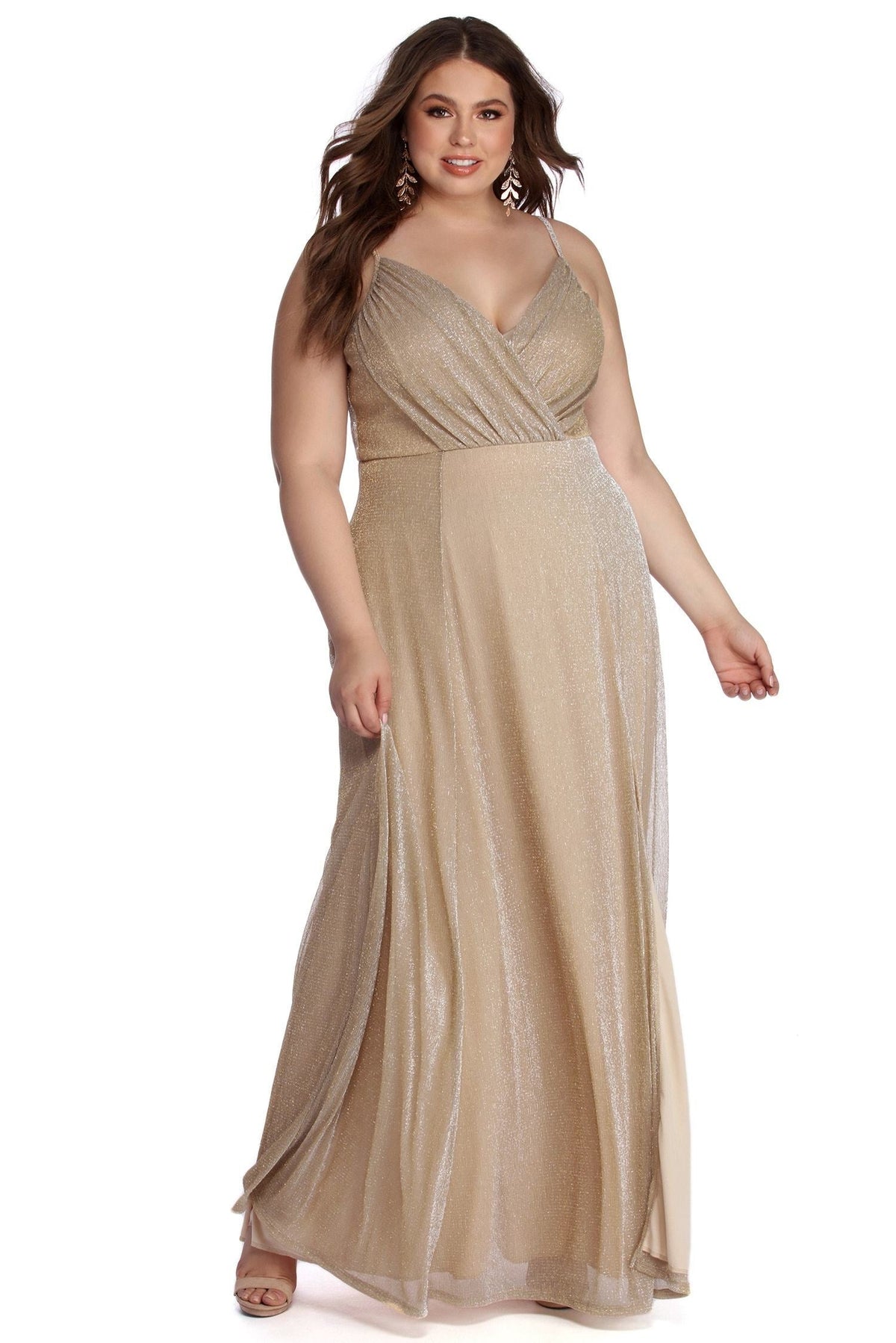 Plus Corinne Sparkle Lurex Dress