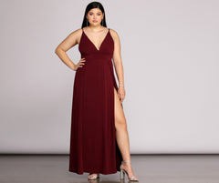 Plus Galilea Formal High Slit Dress