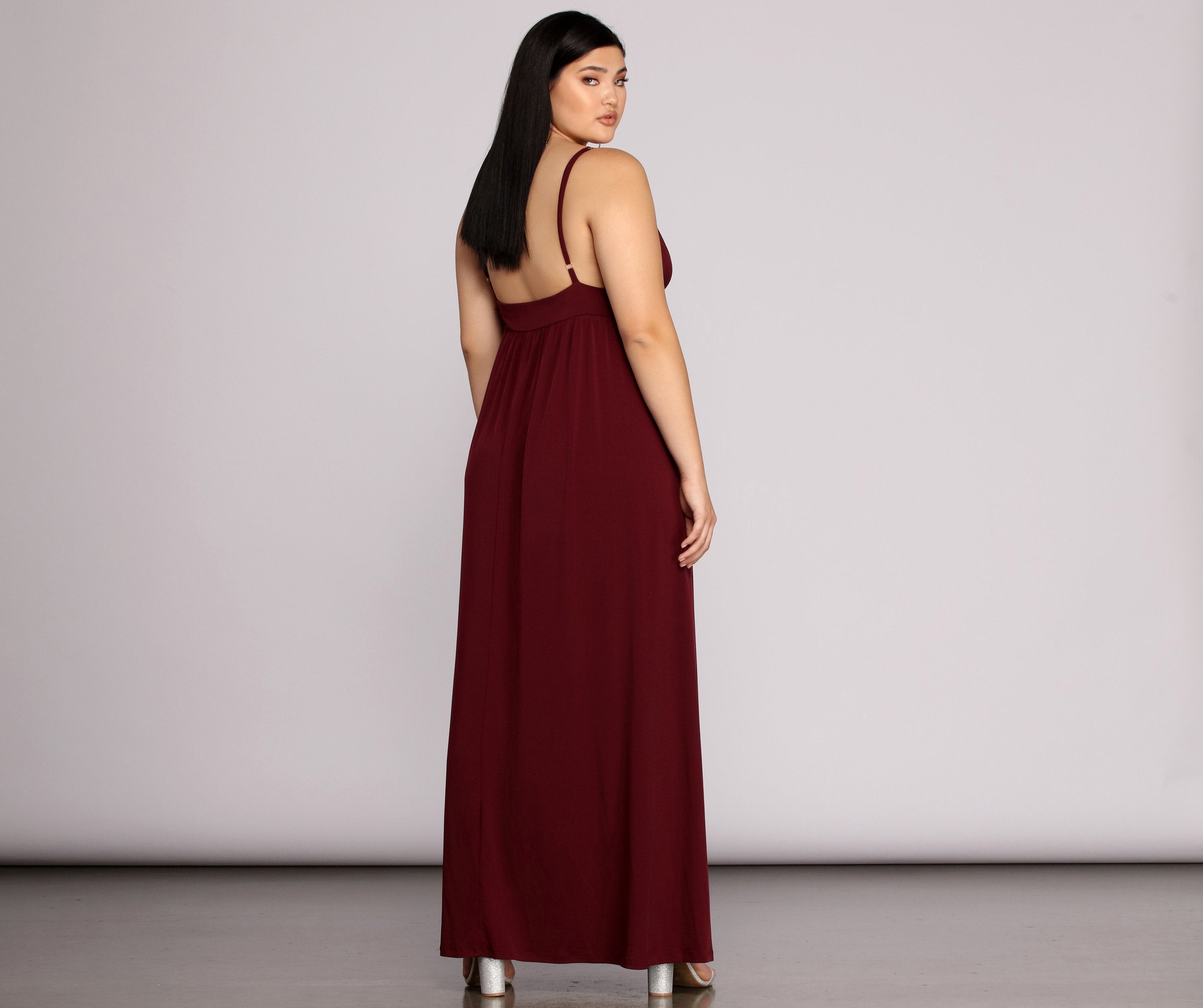 Plus Galilea Formal High Slit Dress