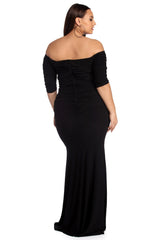 Plus Stella Formal Ruched Dress