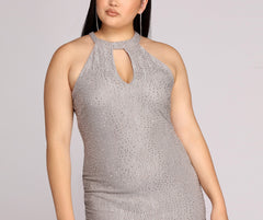 Plus Stunning In Silver Formal Dress