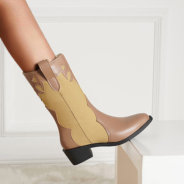 Pointed Toe Pull-On Western Cowboy Boots