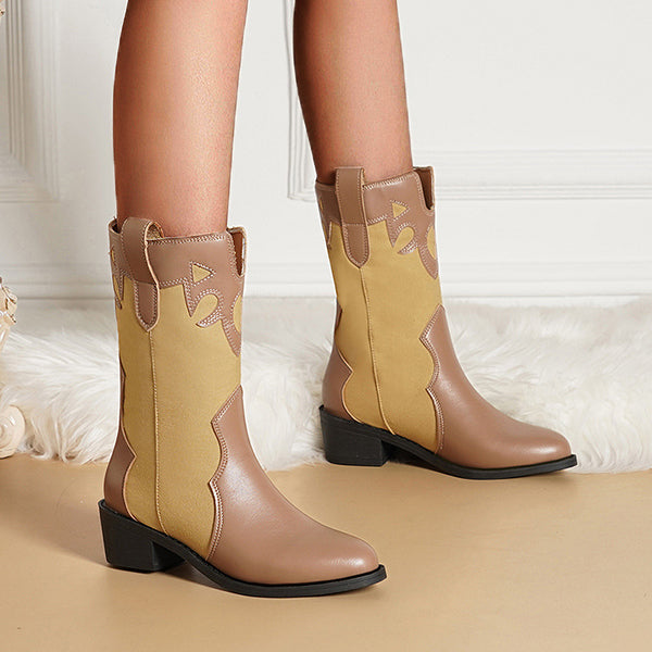 Pointed Toe Pull-On Western Cowboy Boots