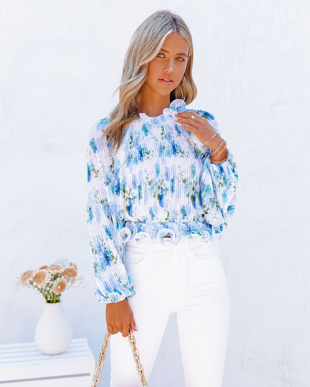 Ponce Floral Pleated Blouse