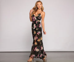 Pop Of Floral Mesh Maxi Dress