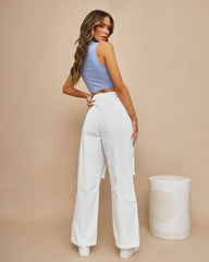 Popular Cotton Cargo Pants - White