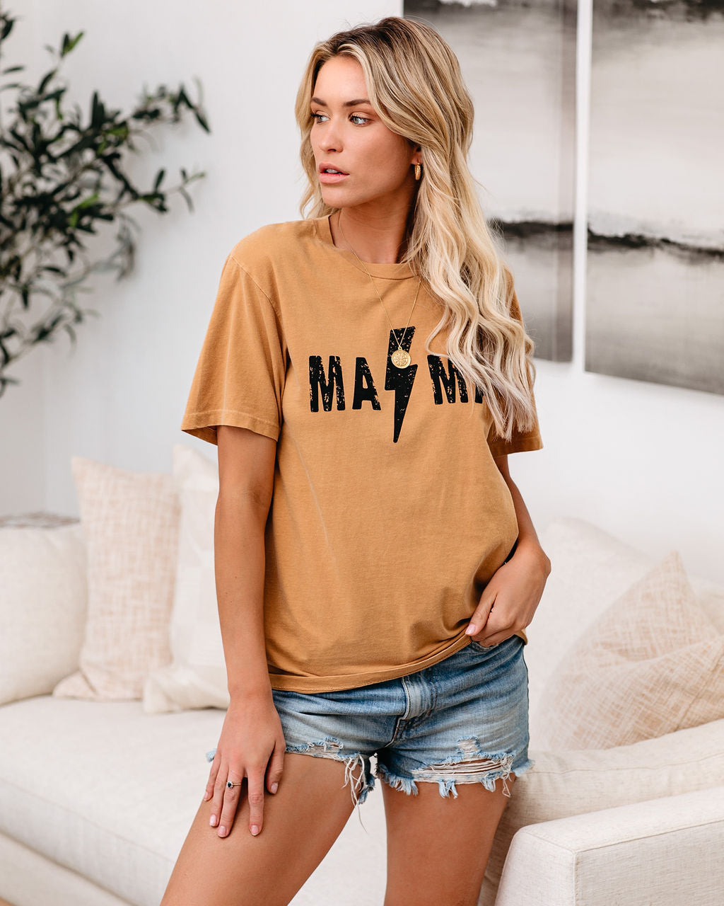 Power Of A Mama Cotton Bolt Tee