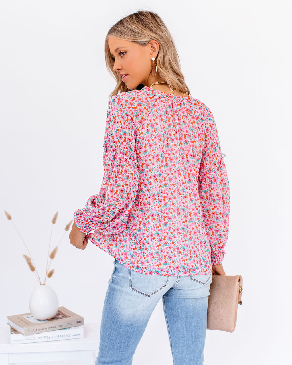 Predictions Floral Smocked Blouse