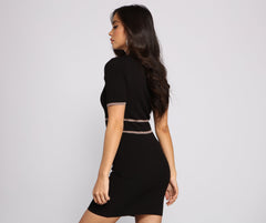 Preppy Vibes Collared Mini Dress