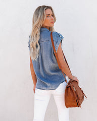 Prescott Chambray Button Down Top