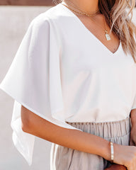 Presence Flutter Blouse - White