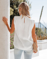 Prestige Satin Cowl Neck Blouse - Off White