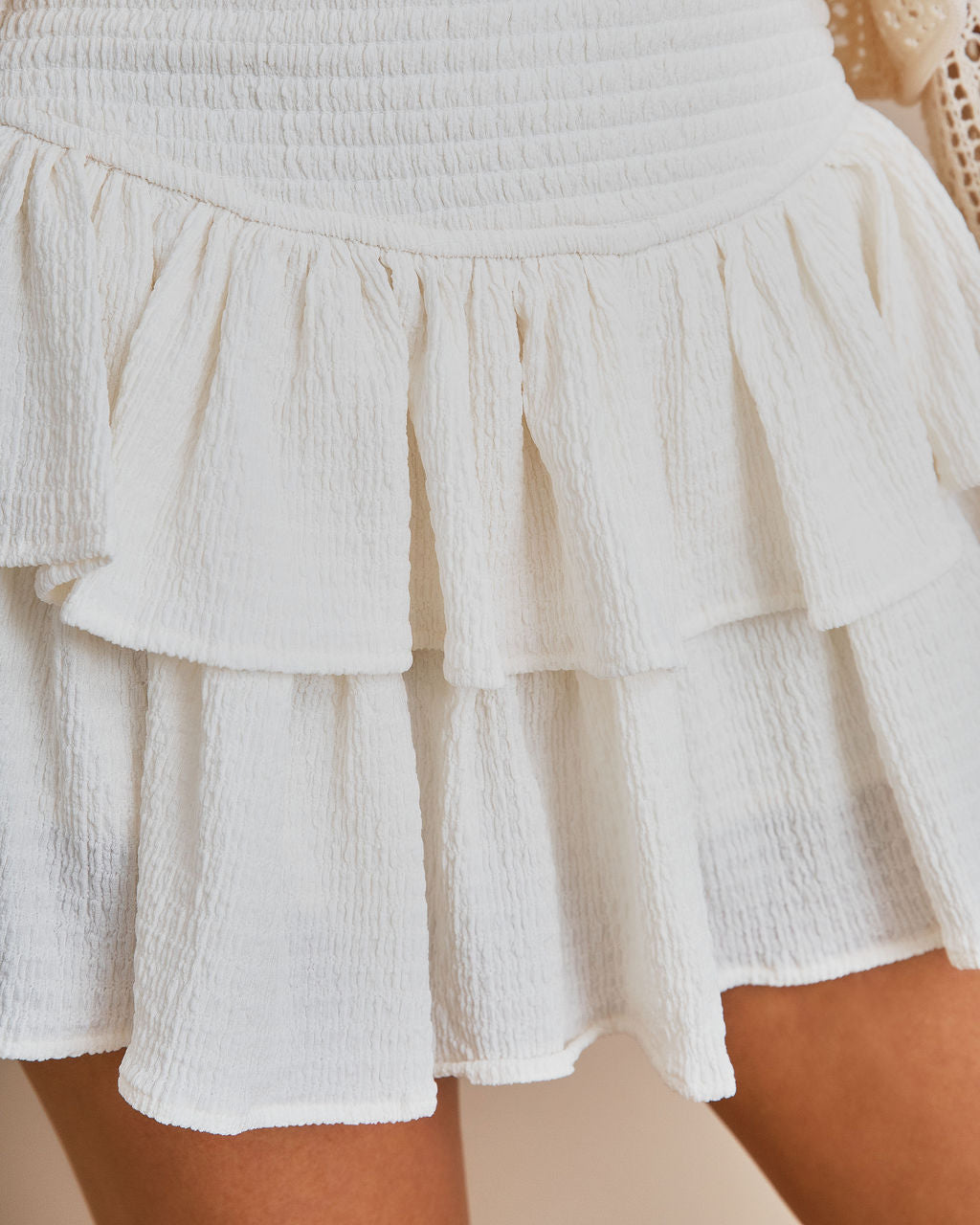 Queensland Smocked Ruffle Mini Skort