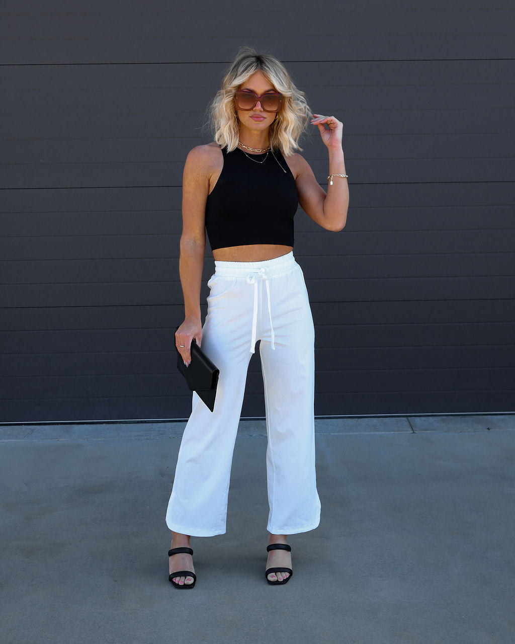 Quincy Drawstring Pants - White