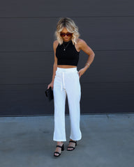 Quincy Drawstring Pants - White