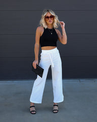 Quincy Drawstring Pants - White