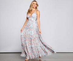 Quinn Formal Floral Ruffled A-Line Dress