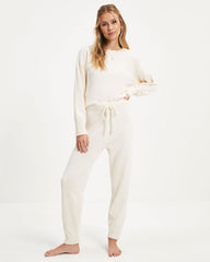 Rainy Day Glam Chenille Jogger Pants - Cream