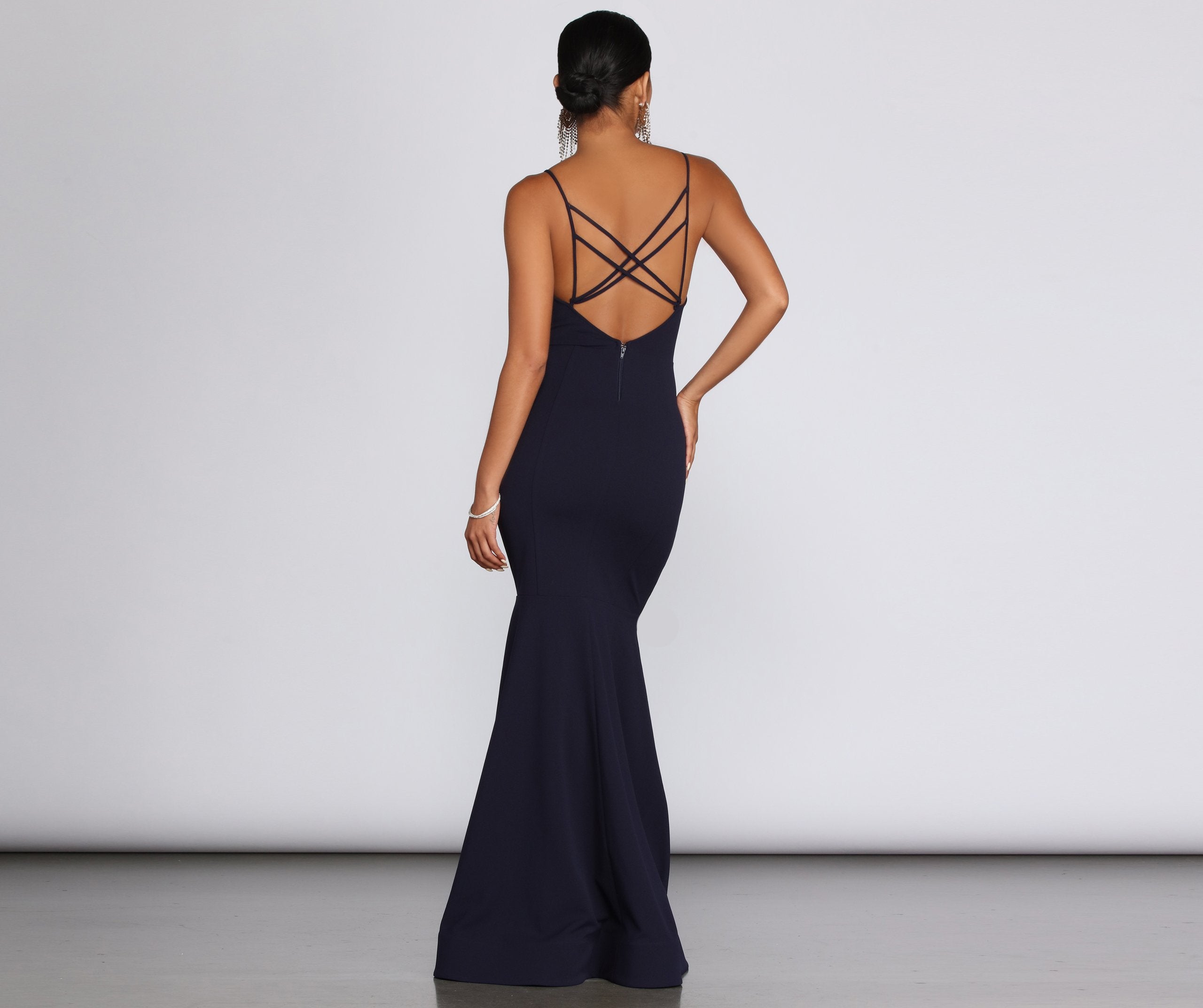 Raquel Cross-Back Mermaid Gown