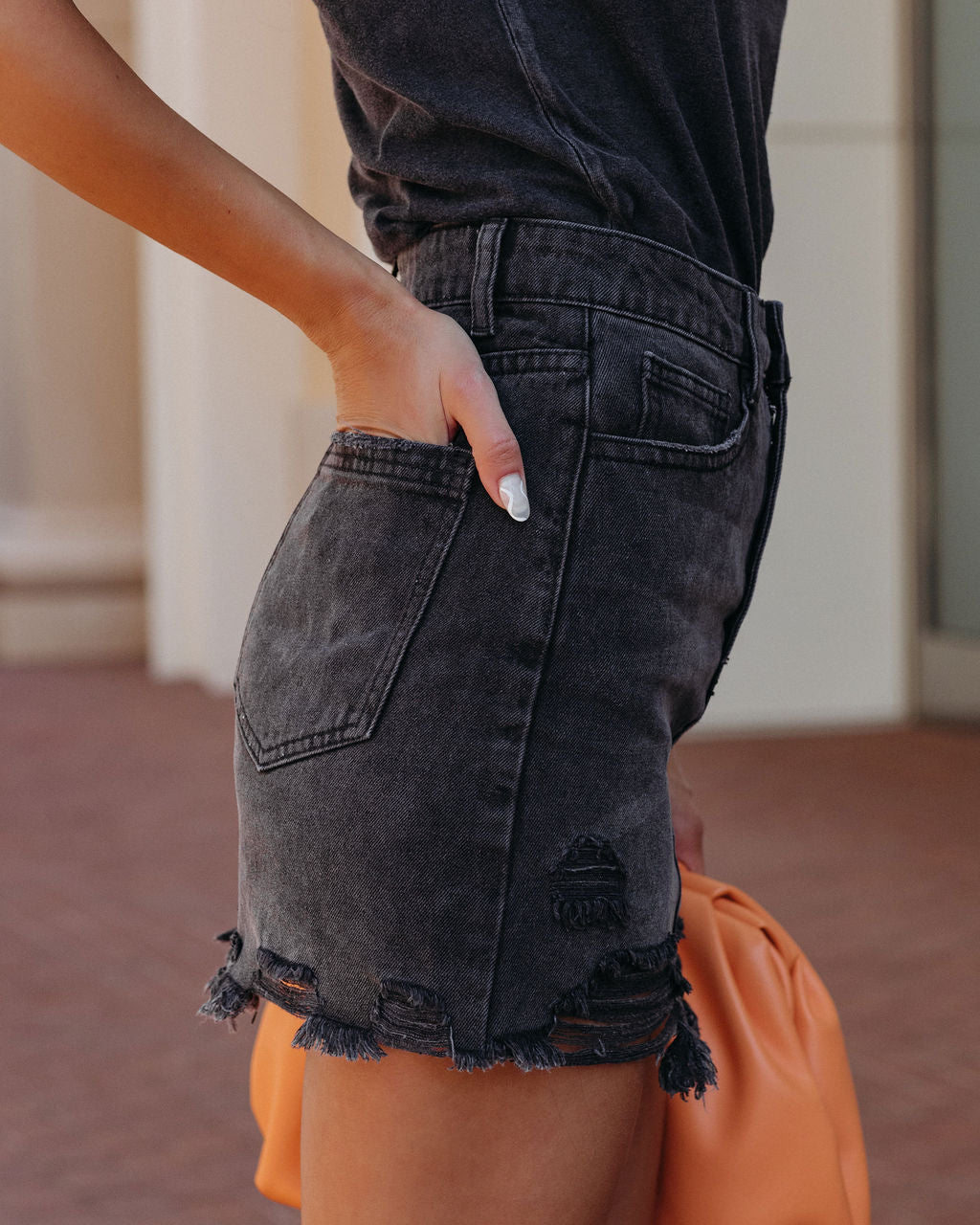 Ravenhood Denim Distressed Mini Skirt