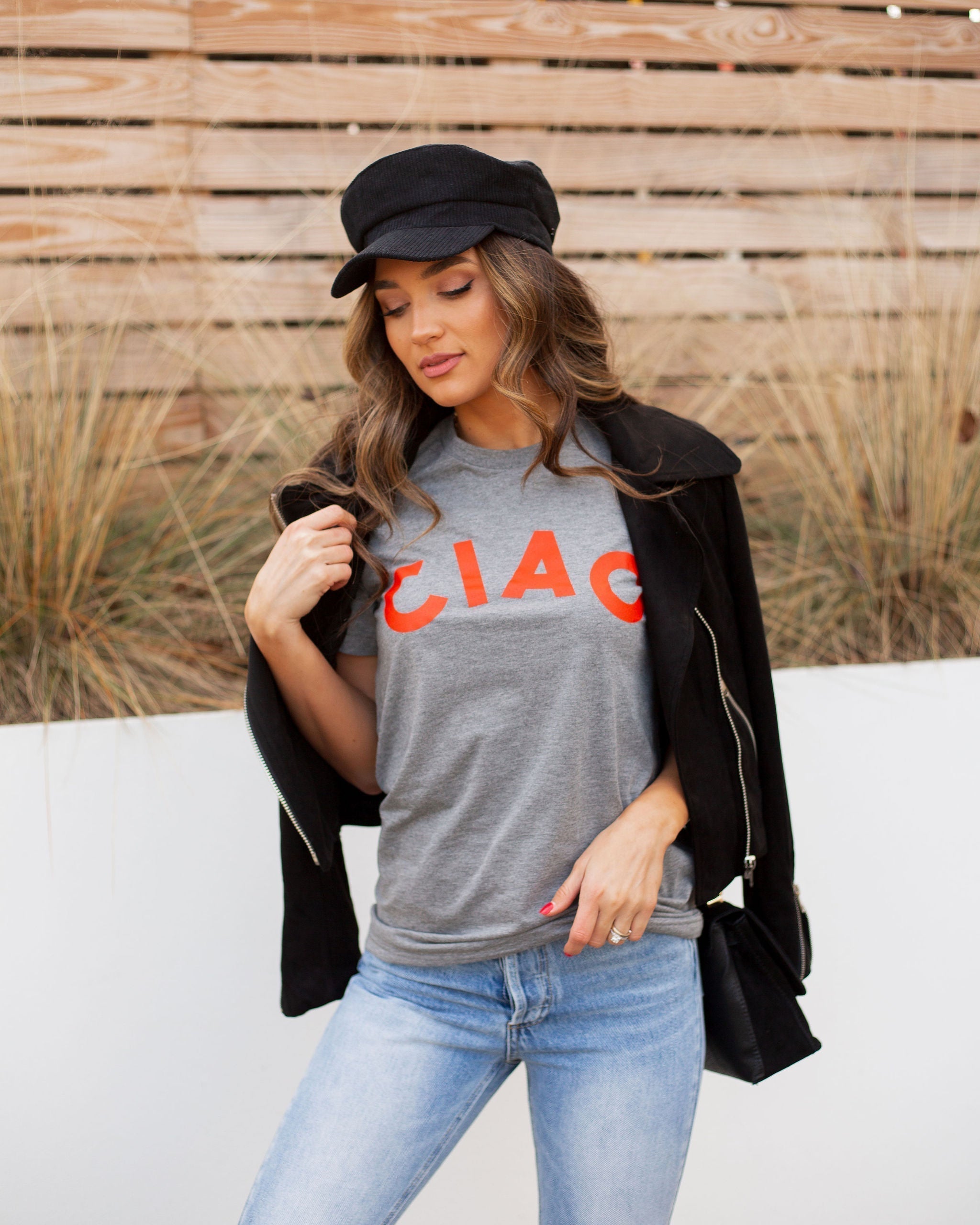 Red Ciao Cotton Blend Tee