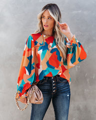 Reed Abstract Print Blouse