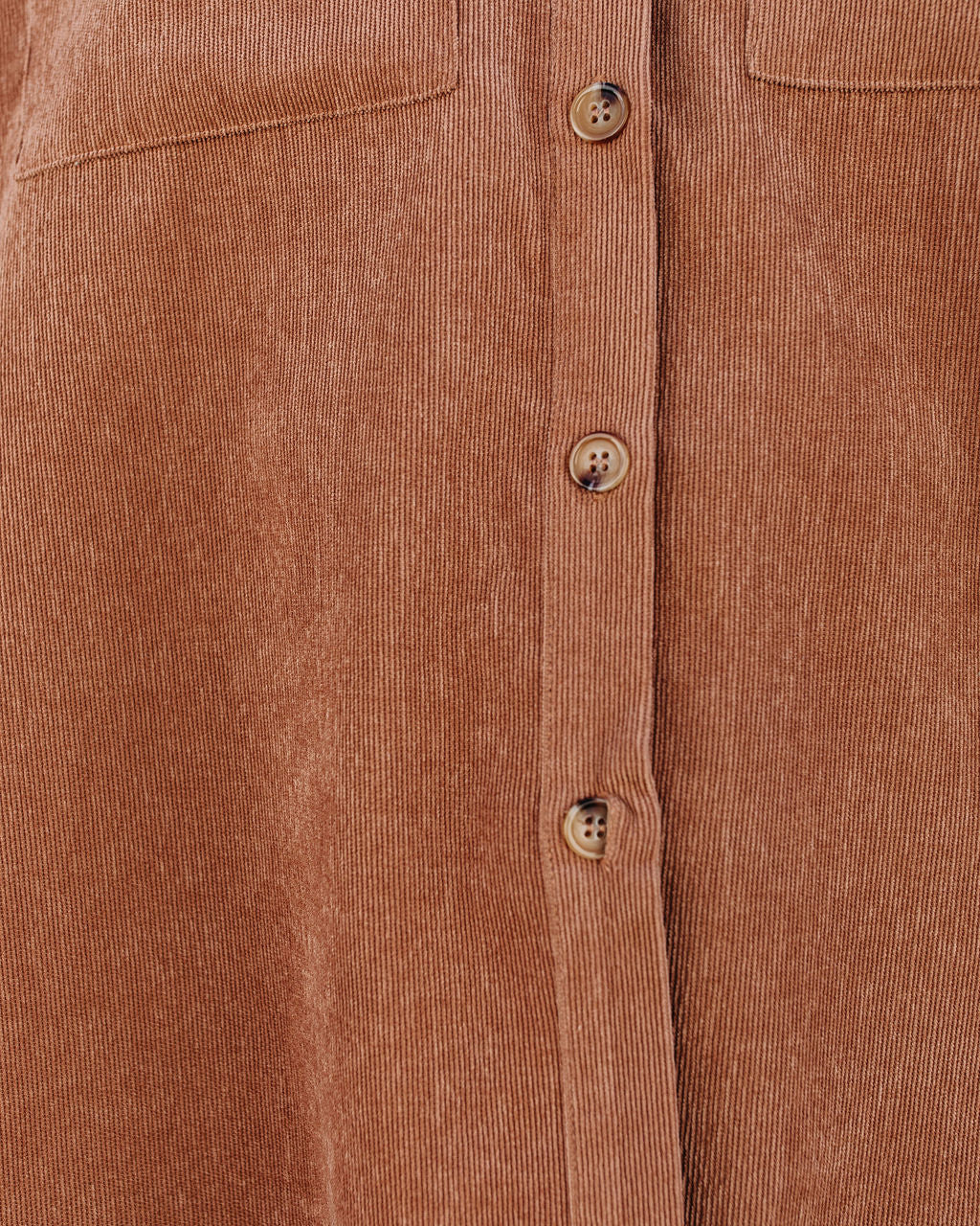 Reilly Corduroy Button Down Pocket Top - Camel