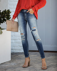 Rejoice Mid Rise Distressed Skinny