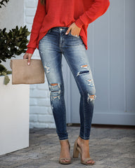 Rejoice Mid Rise Distressed Skinny