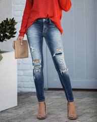 Rejoice Mid Rise Distressed Skinny