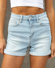 Remi High Rise Cuffed Mom Shorts