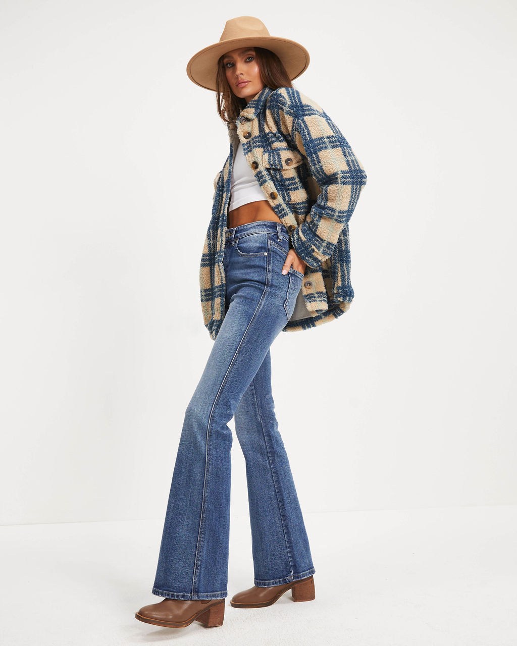 Retro High Rise Bell Bottom Denim