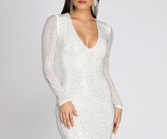 Ria Heat Stone Formal Mini Dress