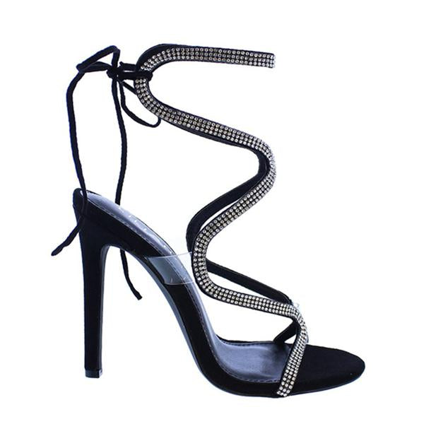 Ribbon Drill High Heel Sandals