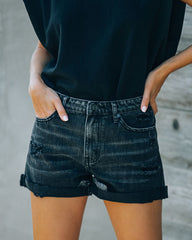 Riot High Rise Cuffed Denim Shorts