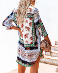 Rochester Printed Satin Button Down Tunic