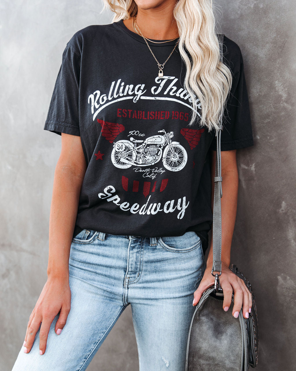 Rolling Thunder Speedway Cotton Motorcycle Tee