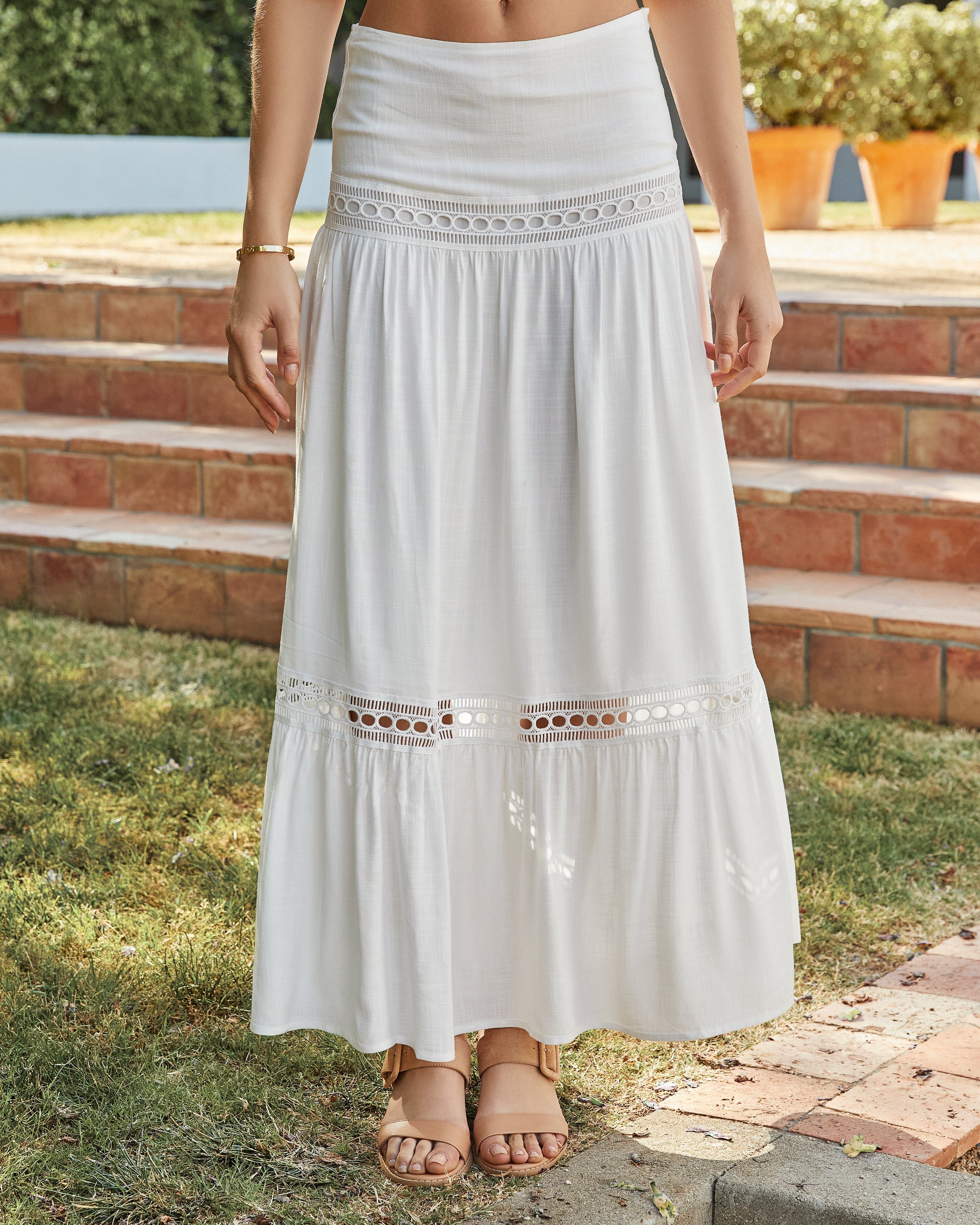 Rosemead Crochet Tiered Maxi Skirt