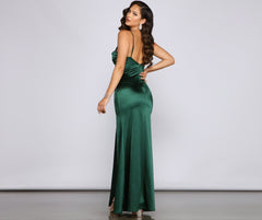 Rosie High-Slit Satin Mermaid Dress