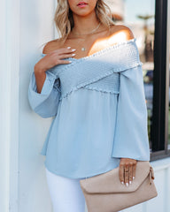 Rosie Smocked Off The Shoulder Top - Waterlily