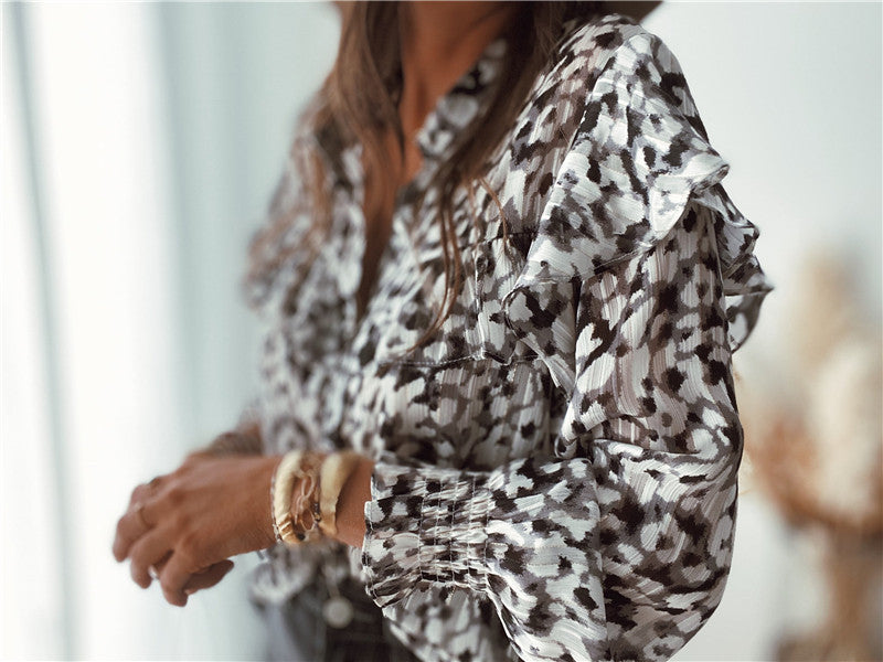 Roux Printed Smocked Blouse