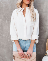 Royce Cotton Button Down Top - Cream