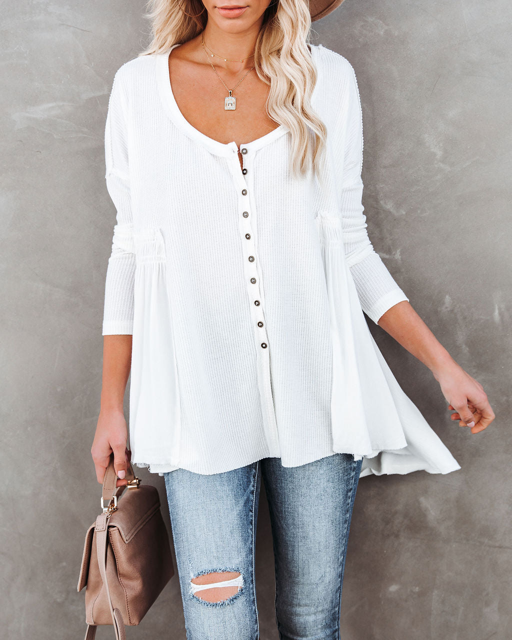 Rufus Contrast Knit Top - Ivory