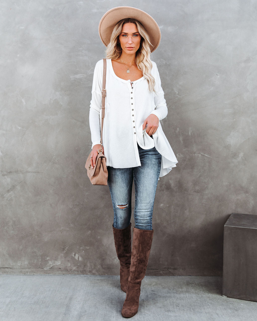 Rufus Contrast Knit Top - Ivory