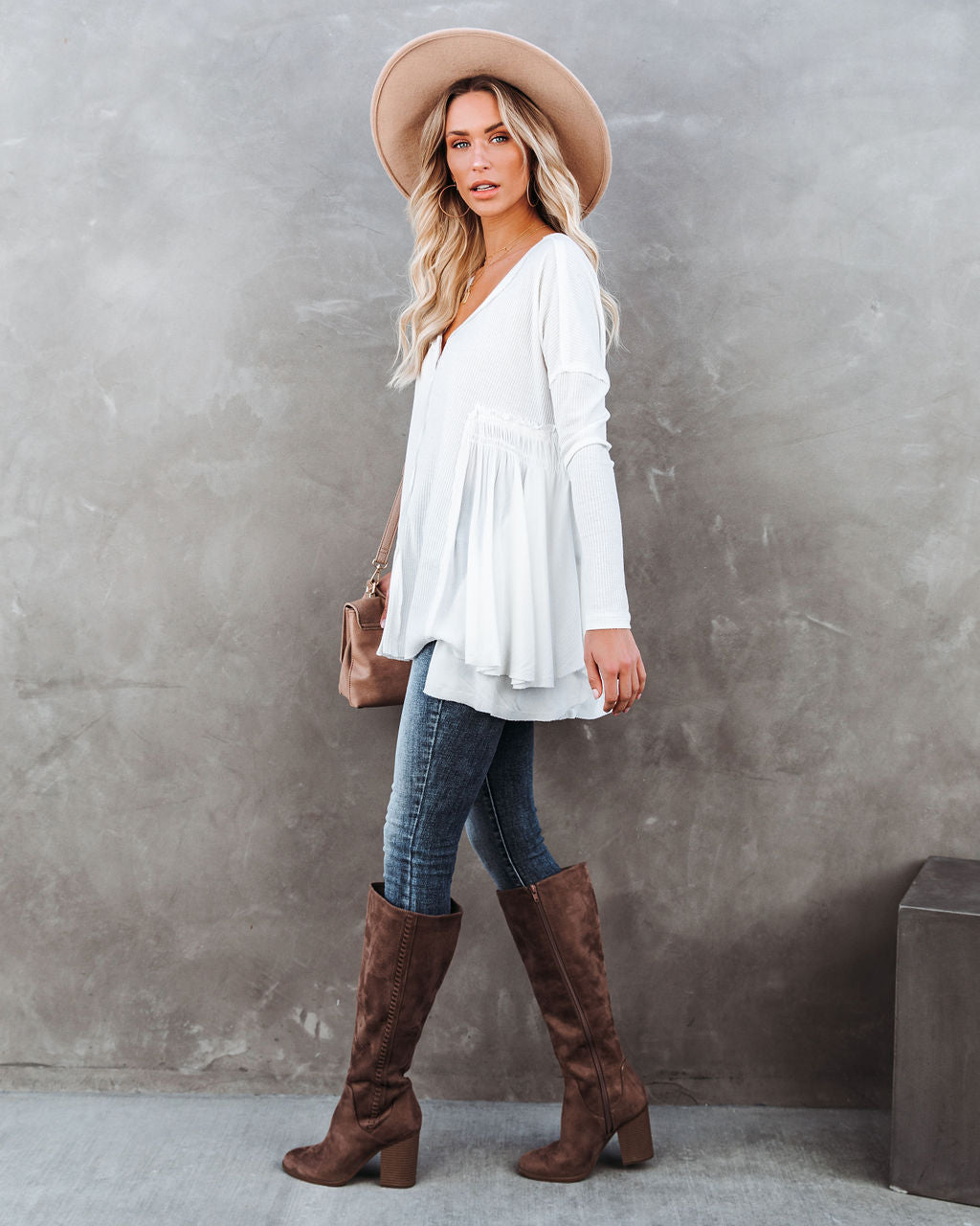 Rufus Contrast Knit Top - Ivory