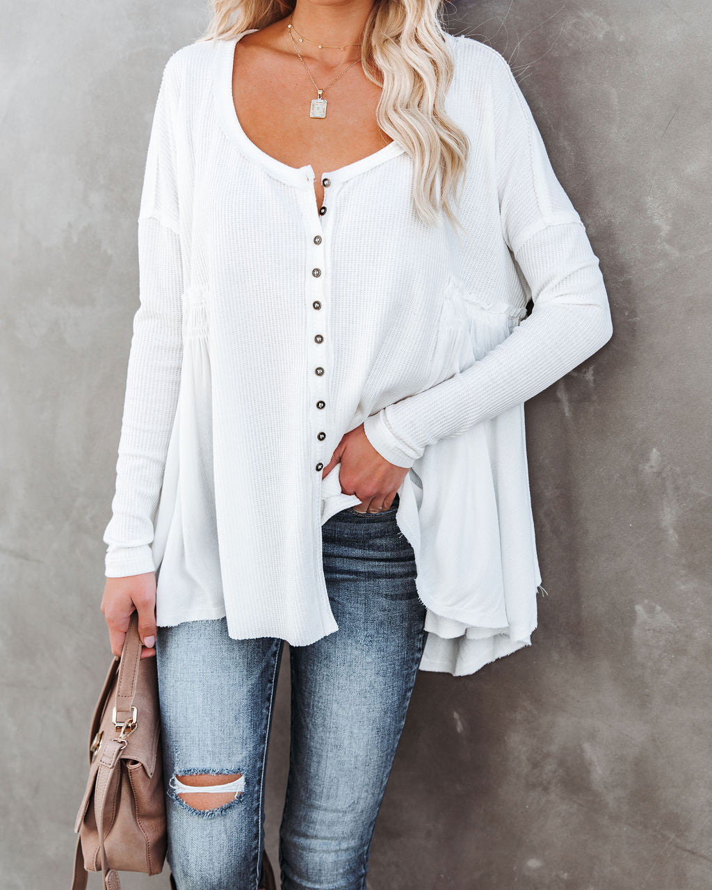 Rufus Contrast Knit Top - Ivory