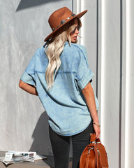 Rustin Chambray Button Down Top - Light Wash