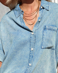 Rustin Chambray Button Down Top - Light Wash