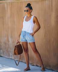 Saddleback Pocketed Frayed Tencel Shorts